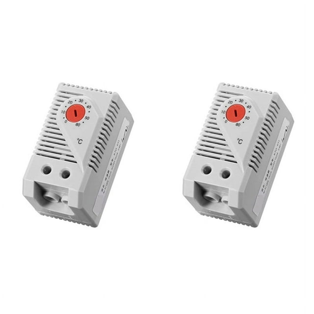 2X KTO011 0-60Celsius Interruptor Controlador de Temperatura Compacto Ajustable Normalmente Cerrado (C), Rojo