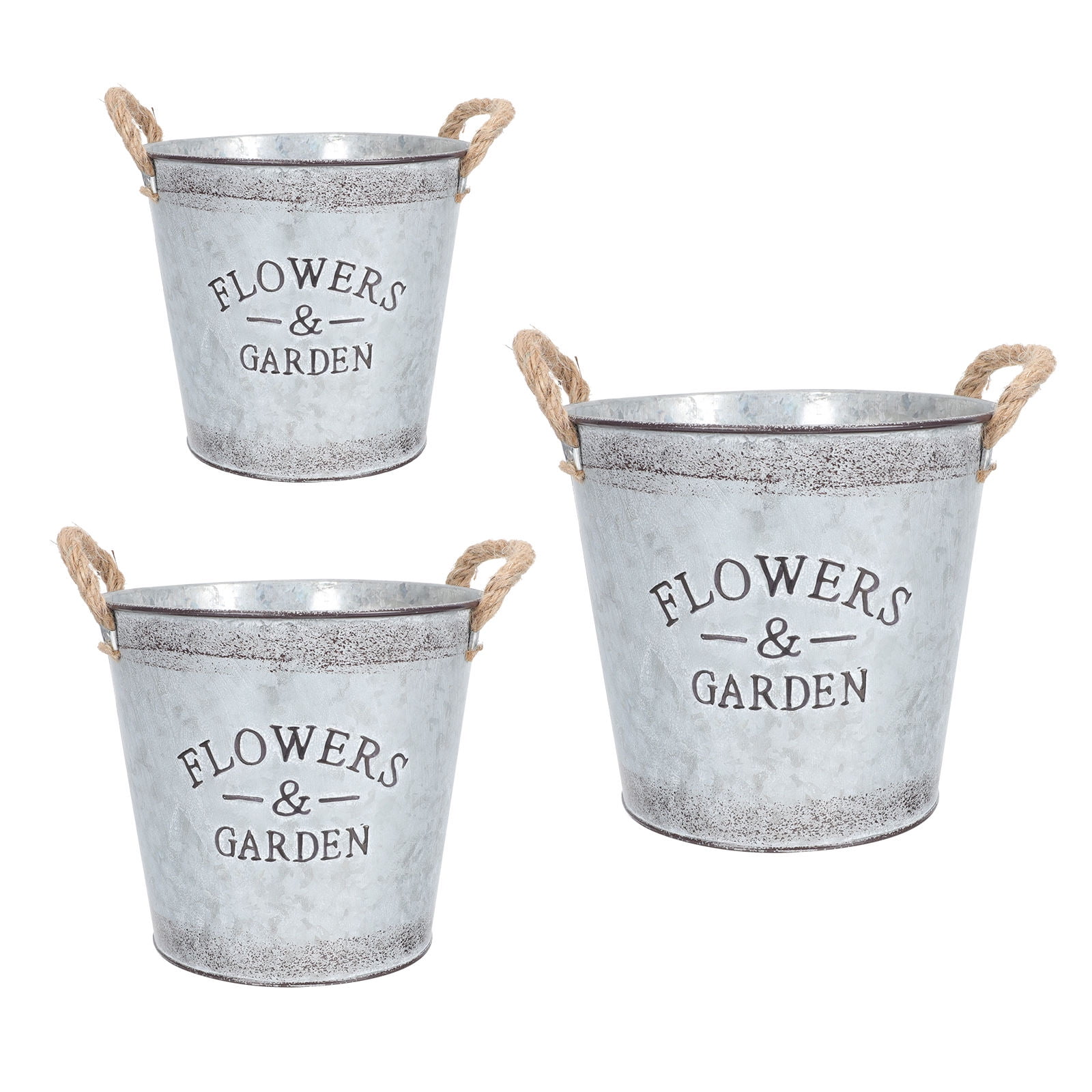 DRAFIDEEP 3pcs Flower Pot With Handle Practical Planter For Succulent Flowers For Gardening Rustic Decor For And Patio