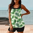 thumbnail image 4 of Summer Savings Akafmk Tankini Swimsuits for Women Loose Fitting Floral Printed Swim Tops with High Waisted Boyshorts Two Piece Bathing Suits Comfortable Athletic Swimwear, Sizes S-2XL, 4 of 5