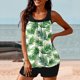 thumbnail image 4 of Trajes de baño tankini para mujer Trajes de baño de dos piezas con espalda de tiras y estampado conservador para mujer Traje de baño de dos piezas para mujer, 4 of 6