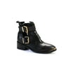 Pre-owned|KG Kurt Geiger Women's Gold Plated Buckle Open Leather Ankle Boots Black Size 37