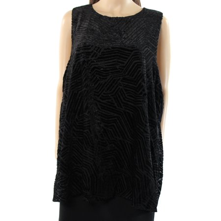 Burnout Velvet Kimono - Alfani NEW Black Womens Size 18 Velvet Burnout Keyhole-Back Tank Top