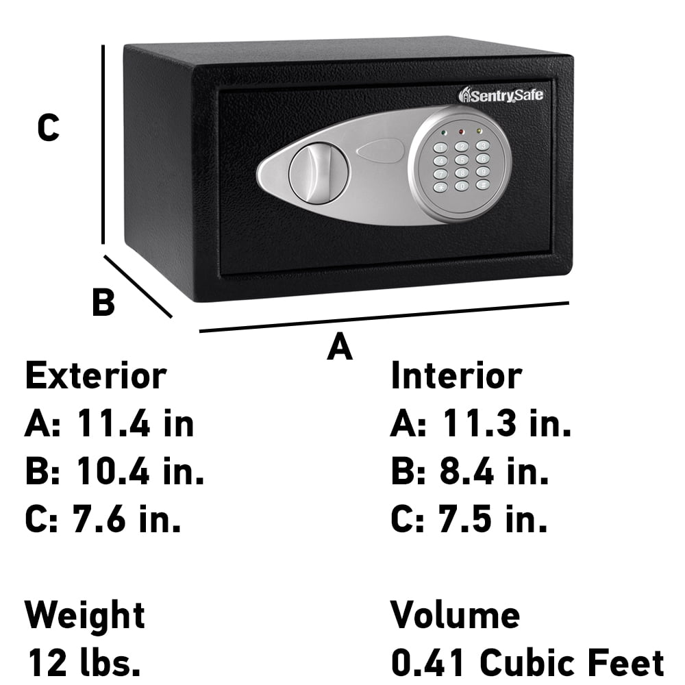 SentrySafe X041E Security Safe with Digital Keypad Lock, 0.41 Cu-Ft., Black