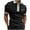 A0594-Black, variant on QUINDOS Polo Mens Shirts Collared Short Sleeve Casual Shirts Pockets Solid Regular Fit Loose Patchwork T-shirts