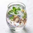 thumbnail image 5 of SLYNSHome Stemless Wine Glass With Vintage Embroidery Style, Astrology Horoscope Printed Glass Cup,Drinkware Gift For Home Bar, 5 of 6