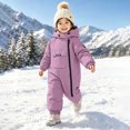 thumbnail image 4 of ATOGUTA Boys Snowsuit Winter Clothes Suit Hooded Jumpsuit Romper Warm Fleece Coat Outwear Overcoat Purple, 4 of 8