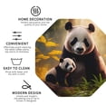 thumbnail image 3 of Fuzoiu Forest Panda Print Leather Coasters Set,Drink Coasters Set of 4,for Tabletop Protection, Durable PVC Coasters,Home Décor and Housewarming Gift-Octagon, 3 of 6