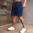 thumbnail image 2 of BRANROY Men's Cargo Shorts Elastic Waist Hiking Work Outdoor Golf Jogger Running Zipper Pockets Lightweight Quick-Dry,Navy M, 2 of 5