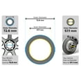 thumbnail image 3 of Hubcentric Rings (Pack of 4) - 57.1mm ID to 72.6mm OD - Silver Aluminum Hubrings - for 57.1mm Hubs and 72.6mm Wheels - Compatible with Audi Volkswagen VW BMW Chrysler Dodge Pontiac, 3 of 7