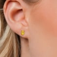 thumbnail image 3 of Gem Stone King 10K Yellow Gold Yellow Citrine Stud Earrings for Women Men (0.90 Cttw, Gemstone November Birthstone, Oval 6X4MM), 3 of 6