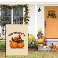 thumbnail image 5 of Thankful,grateful Large Garden Flag Durable Turkey Autumn Pumpkins Camper Decorations, Cartoon Cute Thanksgiving Day Double-Side Garden Flags for Outdoor Backyard Porch Deco, 28x40 Inches, 5 of 6