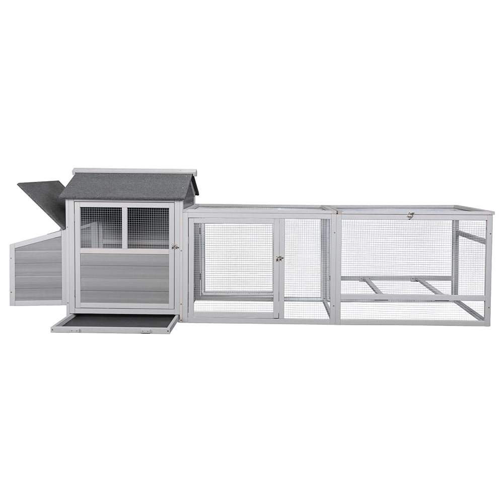 Kepooman Deluxe Pet Wooden Chicken Coop Habitat, Hutch Hen Nest for Backyards and Outdoors, Grey Kepooman Deluxe Pet Wooden Chicken Coop Habitat, Hutch Hen Nest for Backyards and Outdoors, Grey