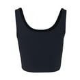 thumbnail image 3 of A2Y Women's Fitted Cotton Scoop Neck Sleeveless Crop Tank Top Navy S, 3 of 3
