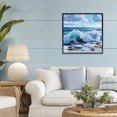 thumbnail image 3 of Stupell Industries Tropical Curling Aqua Wave on Shore Black Framed Giclee Art, 24 x 24, by Kate Jarvik Birch, 3 of 8