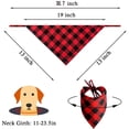 thumbnail image 4 of Bandana pour Chien, Bandanas pour Chien 100 % Coton Réversible Triangle Foulard à Carreaux Rouges Bavoirs Accessoires pour Petit Moyen Grand TG Chien Chiot (Taille g) (Rouge/noir), 4 of 5