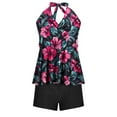 thumbnail image 7 of UTSJKR Women Tankini Swimsuits Two Piece Floral Tummy Control Bathing Suits Top with Shorts Bottom Swimwear Set Multicolor S, 7 of 7
