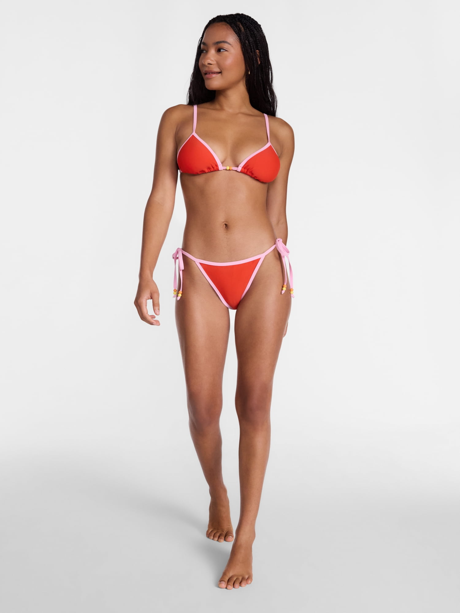 No Boundaries Triangle Halter Bikini Top, Women's XXS-XXL