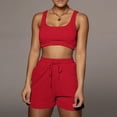thumbnail image 3 of Workout Shorts Women,Summer Two Piece Outfits For Women Casual Sleeveless Crop Tops And Loose Shorts Set 2 Piece,High Waisted Shorts Women(Size:XL), 3 of 5