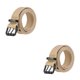 thumbnail image 1 of Sonducket Cinturón de cintura Accesorio de moda ajustable formal Lona transpirable con hebilla de metal Correa de negocios unisex para Caqui 2piezas, 1 of 6