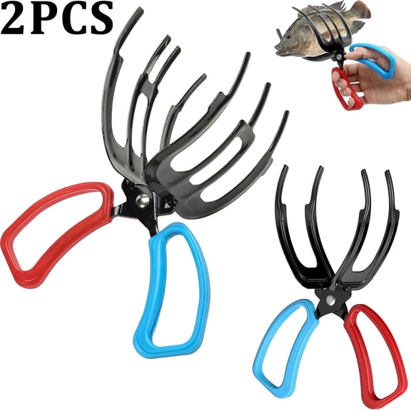 2 Pack (2 Claw 3 Claw) Fish Claw Gripper, Fishing Pliers Gripper,Claw fish grippers for fishing,Metal Fish Control Clamp Tong Tackle Tool, Multi-Functional Lightweight Non-Slip Fish Claw Gripper