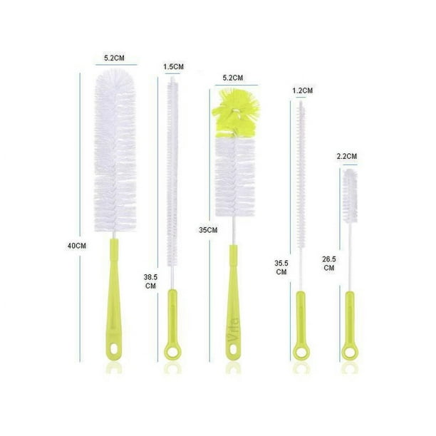 ALINK Cepillo De Limpieza Para Botellas, Juego De 8 Unidades, Para Pajitas, Botellas, Botellas De Agua, Botellas De Cerveza, Termo, Color Negro