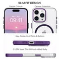 thumbnail image 6 of ELEHOLD for iPhone 16 Pro Magnetic Case,Compatible with Mag Safe Accessories, Not-Yellowing Hard Transparent Back Slim Shockproof Protective Case for iPhone 16 Pro,Purple, 6 of 8