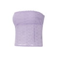 thumbnail image 4 of Springcmy Womens Strapless Crop Top Basic Sexy Tube Top Bandeau Tops Y2K Camisole Tanks Top Streetwear Purple S, 4 of 7