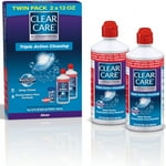 Clear Care Cleaning & Disinfecting Solution with Lens Case, Twin Pack,12 Fl Oz (Pack of 2)