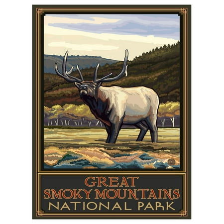 Great Smoky Mountains National Park Whistling Elk Low Hills Giclee Art Print Poster by Paul A. Lanquist (9