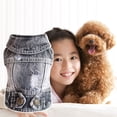 thumbnail image 5 of Dog Jeans Jacket Pet Denim Vest, Dog Clothes for Small Medium Dogs & Puppies | Washed Jean Outfit, Daily Wear Apparel, for Poodle, French Bulldog, Chihuahua, Black,XS, 5 of 5