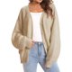 thumbnail image 1 of Cárdigan de Punto Grueso para Mujer, Larga, Cuello en V, Botones, con Bolsillo, para Otoño e Invierno Caqui XXXL, 1 of 8