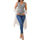 thumbnail image 2 of Camiseta básica sin mangas de maternidad con fruncido cruzado para mujeres, paquete de 2, tops de lactancia en gris y púrpura, talla grande, 2 of 6