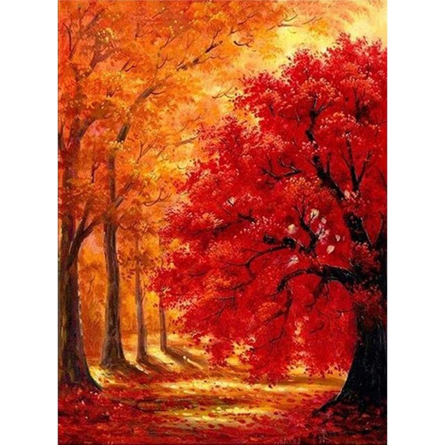 Taladro completo redondo diamante pintura Kit cuatro estaciones árbol DIY mosaico resina decoración FLhrweasw Nuevo
