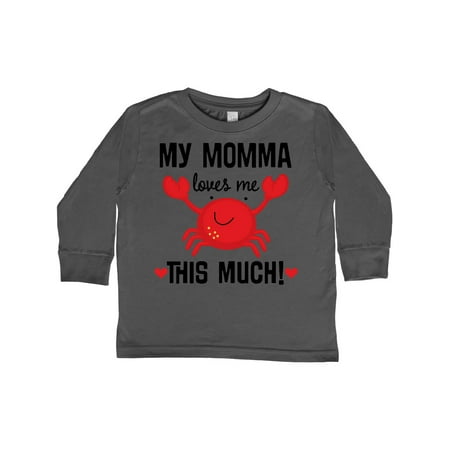 

Inktastic Momma Loves Me This Much Crab Gift Toddler Boy or Toddler Girl Long Sleeve T-Shirt