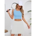 thumbnail image 5 of Chiclily Women's 2-in-1 High Waisted Tennis Skort with Pockets, White Athletic Golf Skirt with Built-in Shorts, Size L, 5 of 6