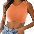 thumbnail image 5 of Sngxgn Women's Camisole Tops V Neck Cami Sleeveless Spaghetti Straps Blouse Casual Racerback Shirt(Orange,M), 5 of 5