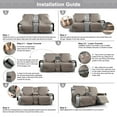 thumbnail image 6 of TAOCOCO Waterproof Recliner Loveseat Covers with Console, Non-Slip Pet Cover for Dual Loveseat Recliner Reclining Slipcovers Taupe, 6 of 9