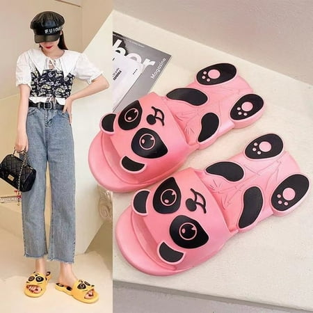 

CoCopeanut Hug Panda Home Slipper for Women Child Winter Plush Indoor Floor Fuzzy Shoes Flips Parent-child Family Cute Panda Cotton Slippe