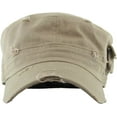 thumbnail image 2 of Vintage Distressed Cadet Army Military Fitted Botton Cap Basic Everyday Castro Radar Hat, 2 of 6