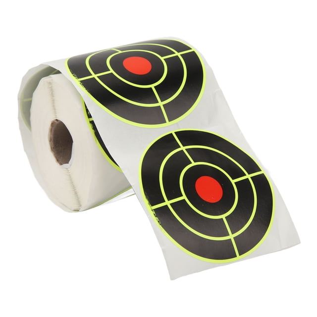 250 Uds. Pegatinas autoadhesivas de objetivos redondos de papel con impacto verde fluorescente para entrenamiento de puntería