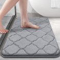 thumbnail image 2 of 2 uds alfombra de baño antideslizante, alfombra de baño de espuma viscoelástica suave, alfombra de baño absorbente, lavable a máquina, negro y gris, 43*61cm, 2 of 4