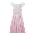 thumbnail image 6 of HCNTES Girls Dresses Double Sleeve Square Neck Off Shoulder With Pockets Tween(12-13 Years,Pink-1), 6 of 6