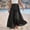 #0643-Black, variant on Women Linen Blend Wrap Maxi Skirt Elastic Waist Self Tie Layered Flowy Loose Fit Beach Vacation Casual Long Skirt White XL Gift