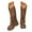 Brown, variant on Cowboys Boots for Women Square Toe Wide Fringe Western Boots Mid Calf Cowgirl Boots Pull On Fashion Embroidered Cowboy Boots with Tassel Black,Size 6