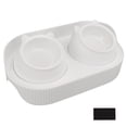 thumbnail image 3 of Ceramic Pet Bowl Set, Separate Design Gold Height Pet Double Bowls Stable Base  For Dogs For Kittens For Cats White [Cheongsam Meow] White Background, 3 of 8