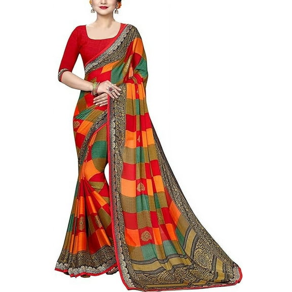 Accessorize Kingdom Women's Art Silk Saree With Blouse Piece
