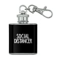 thumbnail image 1 of Social Distancer Stainless Steel 1oz Mini Flask Key Chain, 1 of 3
