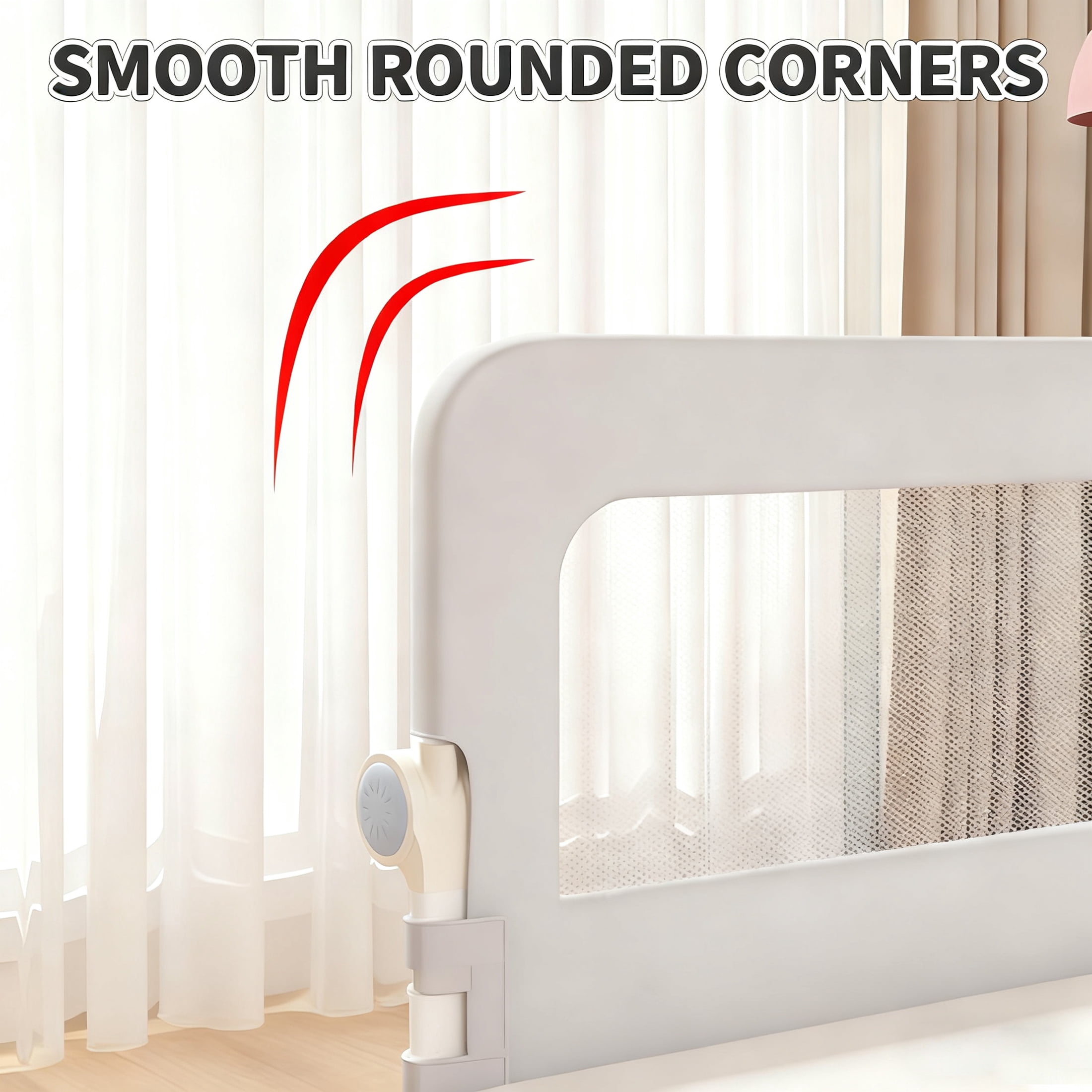 Oioane 59in Bed Rail for Toddlers, Foldable Baby Safety Bed Rail Guard with Height Adjustable for Full, Queen, King Bunk Size Bed, Gray