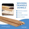 thumbnail image 4 of Triangle Wooden Dowel Rods 3/4 inch x 36 inch, Pack of 10 Birch Wood Dowels for Crafts and Woodworking, by Woodpeckers, 4 of 7