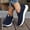 Navy, variant on Women Shoes Womens Sneakers Slip On Walking Shoes for Women Closed Toe Fly Knit Mesh Low Wedge Sneakers Breathable Light Comfort Loafers Wide Width Large Sizes Women Shoes Casual Dress Spring Summer
